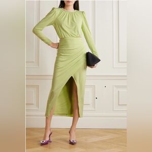 Self-Portrait Crystal-Embellished Cutout Ruched Stretch Dress